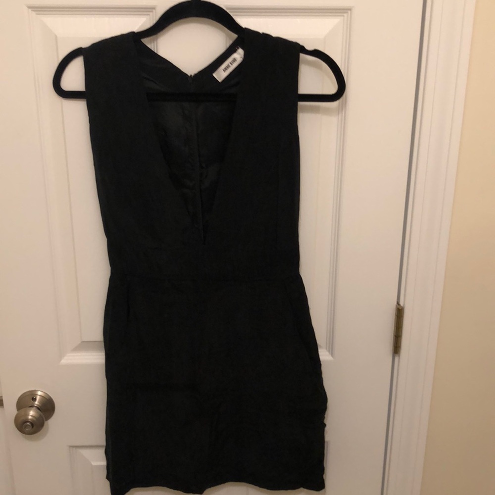 Annie Bing Black Mini Dress with pockets